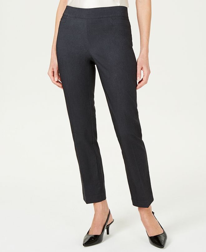 JM Collection Petite Tummy Control Pull-On Pants, Created for Macy's ...
