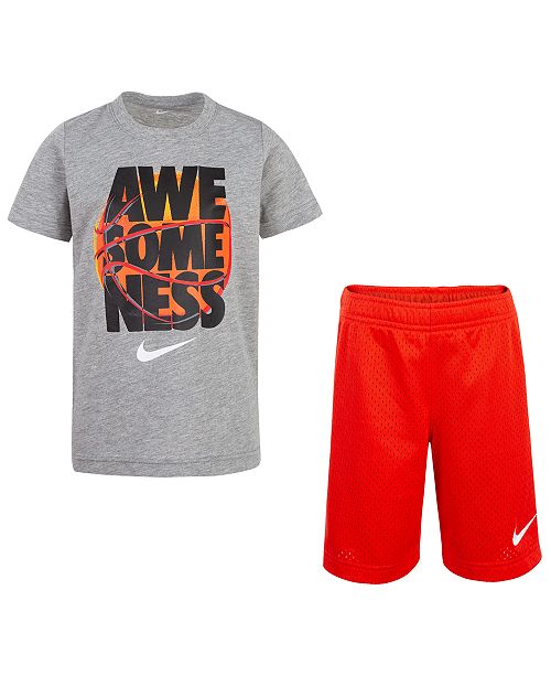 Nike Little Boys 2 Pc Awesomeness Graphic T Shirt Basketball