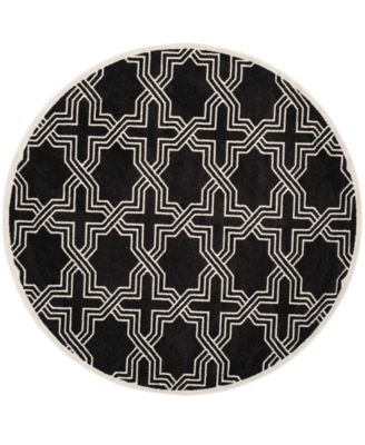 Amherst Anthracite and Ivory 7' x 7' Round Area Rug
