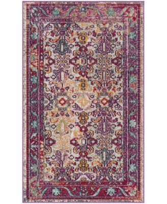 Crystal Light Blue and Fuchsia 3' x 5' Area Rug