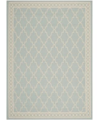 Courtyard CY5142 Aqua and Beige 5'3" x 7'7" Sisal Weave Outdoor Area Rug