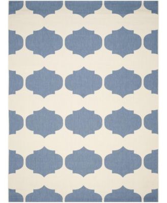 Courtyard CY6162 Beige and Blue 8' x 11' Outdoor Area Rug