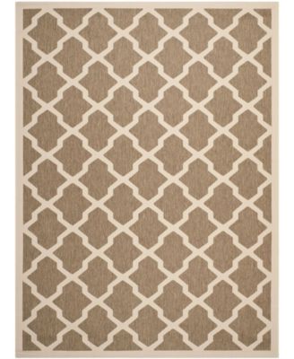 Courtyard CY6903 Brown and Bone 8' x 11' Outdoor Area Rug