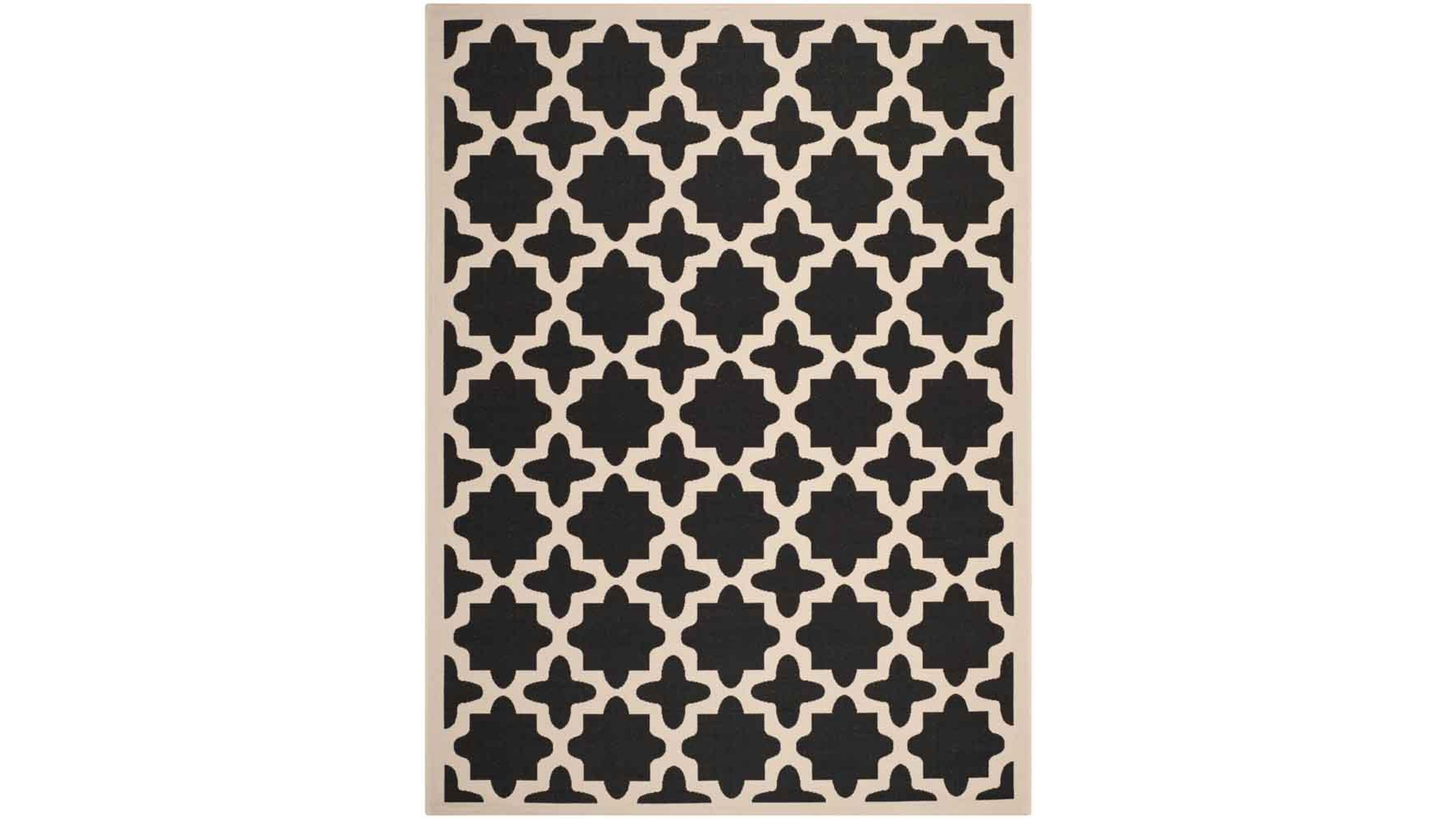 Safavieh Courtyard CY6913 Black and Beige 8' x 11' Sisal Weave Outdoor Area Rug