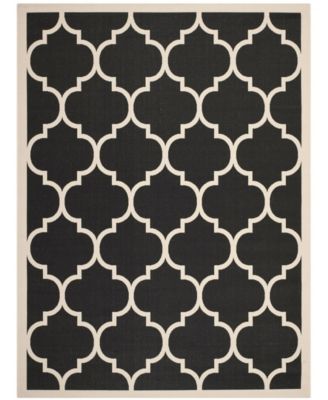 Courtyard CY6914 Black and Beige 8' x 11' Sisal Weave Outdoor Area Rug