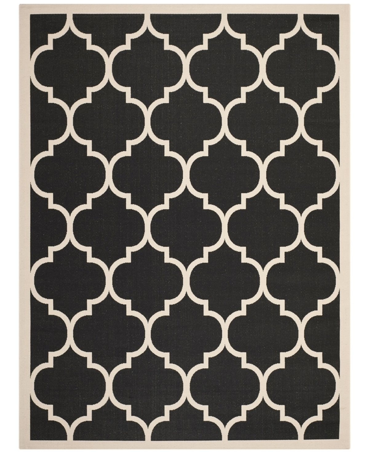 Safavieh Courtyard Black and Beige 8' x 11' Sisal Weave Outdoor Area Rug - Black