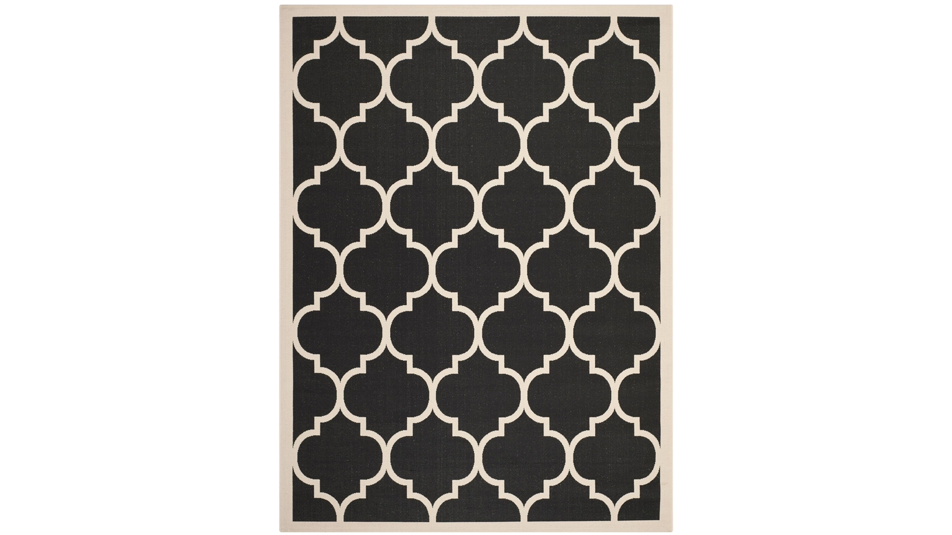Safavieh Courtyard CY6914 Black and Beige 8' x 11' Sisal Weave Outdoor Area Rug