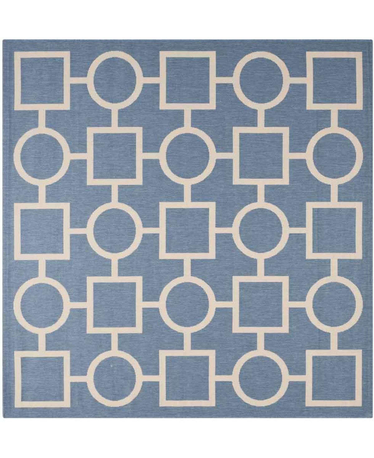Safavieh Courtyard Cy6925 Blue And Beige 7'10" X 7'10" Sisal Weave Square Outdoor Area Rug