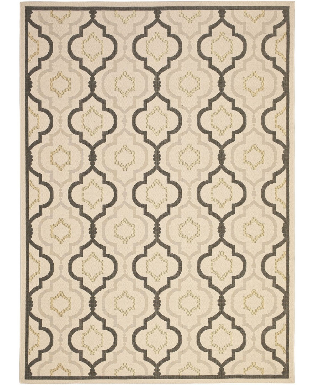 Safavieh Courtyard Beige and Black 8' x 11' Outdoor Area Rug - Beige / Bl