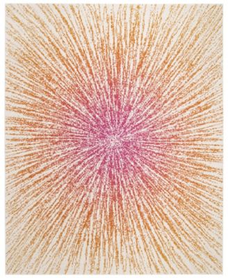 Evoke EVK228 Fuchsia and Cream 8' x 10' Area Rug