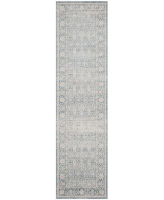 Archive Blue and Grey 2'2" x 8' Runner Area Rug