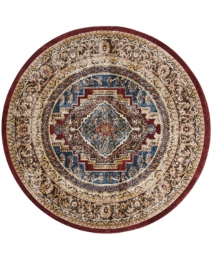 Safavieh Bijar Royal and Brown 6'7in x 6'7in Round Area Rug