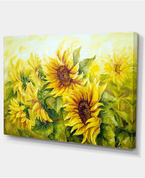 Design Art Designart Bright Yellow Sunny Sunflowers Large Floral