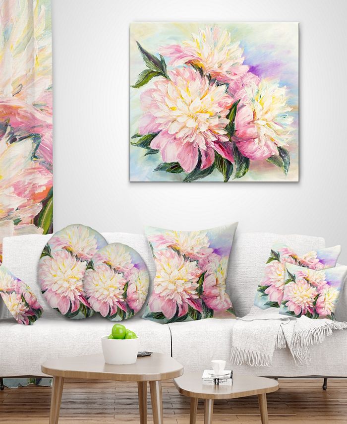 Design Art Designart Blooming Pink Peonies Floral Art Canvas Print - 40 ...
