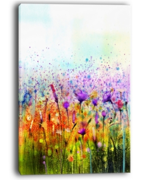 Design Art Designart Cosmos Of Colorful Flowers Large Flower Canvas Wall Art In Red