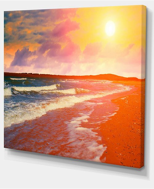 Design Art Designart Desert Beach At Sunset Modern Beach Canvas Art Print 20 X 12 Reviews Wall Art Macy S