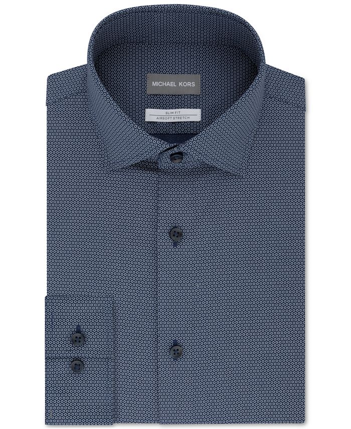 Michael Kors Men's SlimFit NonIron Airsoft Performance Stretch Blue