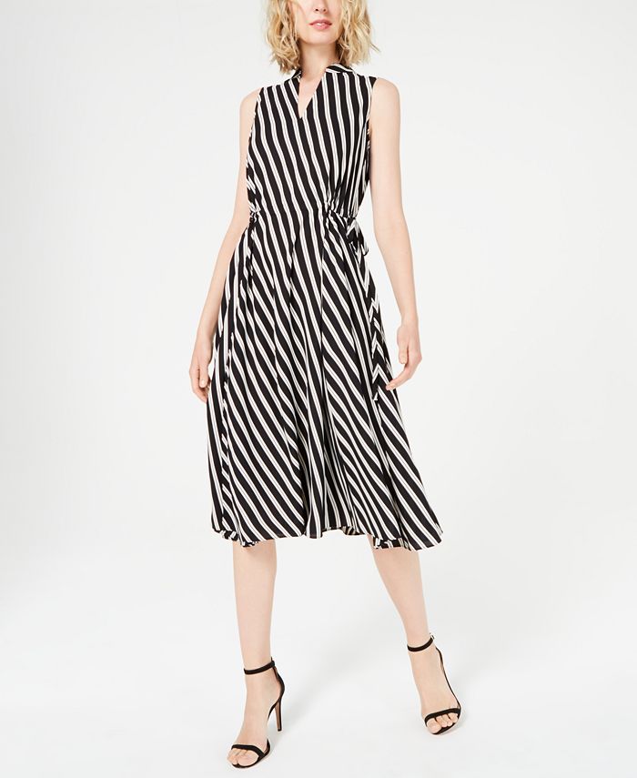 Anne Klein Striped Midi Dress - Macy's