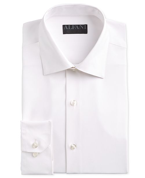 Alfani Men's Fitted Performance Stretch Solid Dress Shirt, Created for