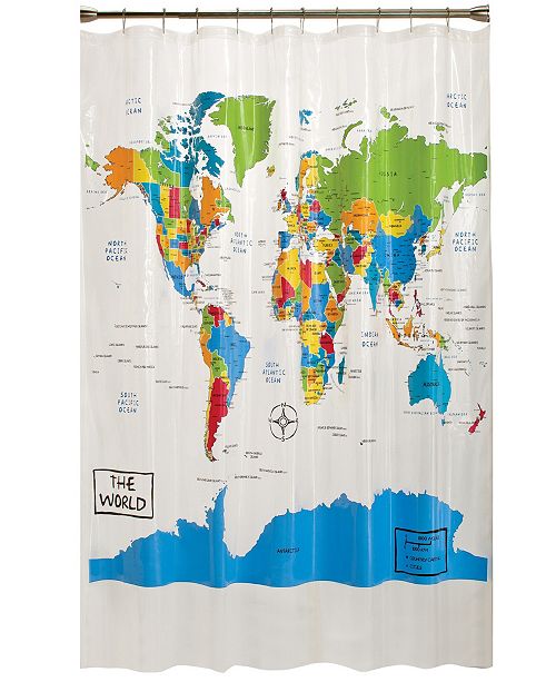 Saturday Knight Ltd World Map Shower Curtain Reviews Shower