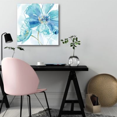 Light Blue Flower II Gallery-Wrapped Canvas Wall Art - 16" x 16"