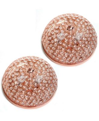 Elegant Designs 2 Light Elipse Crystal Flush Mount Ceiling Light 2 Pack