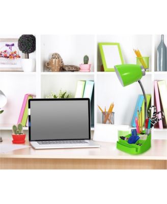 Limelight's Gooseneck Organizer Desk Lamp with iPad Tablet Stand Book Holder and Charging Outlet