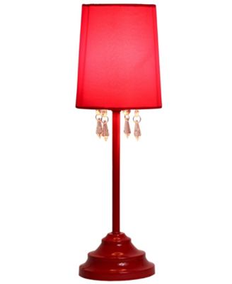 Simple Designs 		Table Lamp with Fabric Shade and Hanging Acrylic Beads