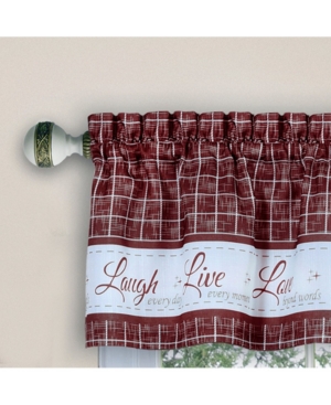 Shop Achim Live Love Laugh Tier & Valance Set, 58" X 24" In Burgundy