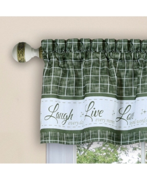 Shop Achim Live Love Laugh Tier & Valance Set, 58" X 24" In Green