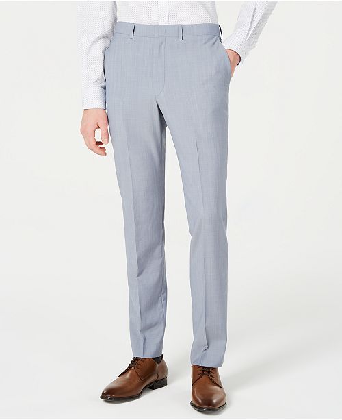 Dkny Men S Modern Fit Light Blue Sharkskin Suit Pants Reviews