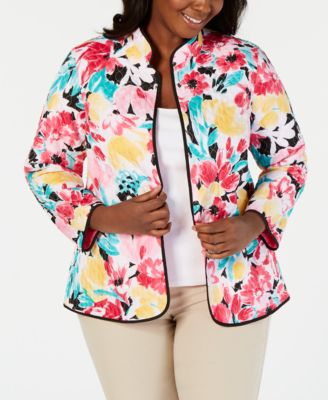 Alfred Dunner - Plus Size Floral-Print Jacket