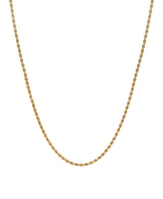 thumbnail image 2 of 18K Solid Gold Rope Chain Necklace For Men & Women - 2mm Diamond-Cut, Lobster Clasp, Made In Italy (Lengths 16-30 Inch) 2 of 6