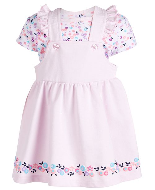 First Impressions Baby Girls 2 Pc Bodysuit Printed Jumper Set