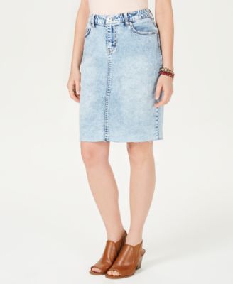 macy's long denim skirts