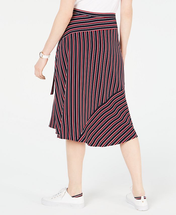 Tommy Hilfiger Striped A-Line Wrap Skirt, Created for Macy's - Macy's