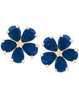 Sapphire (1-3/4 ct. t.w.) & Diamond Accent Stud Earrings in 14k Gold (Also Available In Emerald & Ruby)
