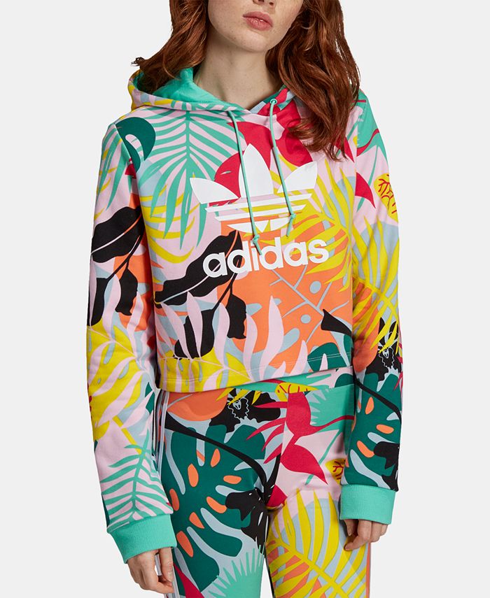adidas Cotton Cropped Hoodie - Macy's