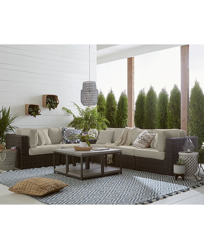 Furniture Viewport Outdoor 2Pc. Modular Seating Set (1 Corner Unit and 1 Ottoman) with Custom