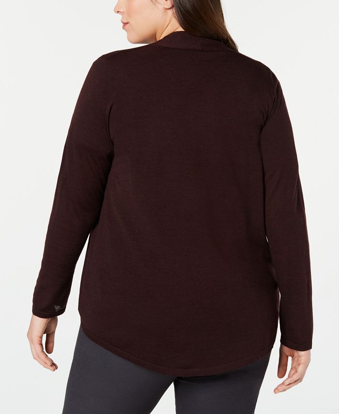 Eileen Fisher Plus Size Open-Front Cardigan Sweater - Macy's