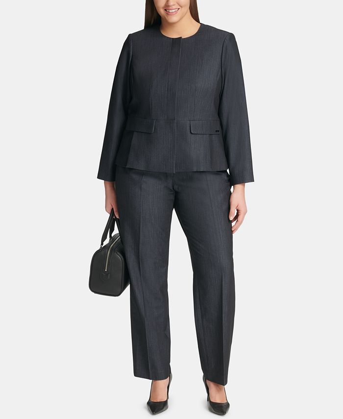 Calvin Klein Plus Size Denim Jacket & Modern Pants & Reviews - Wear to Work  - Women - Macy's