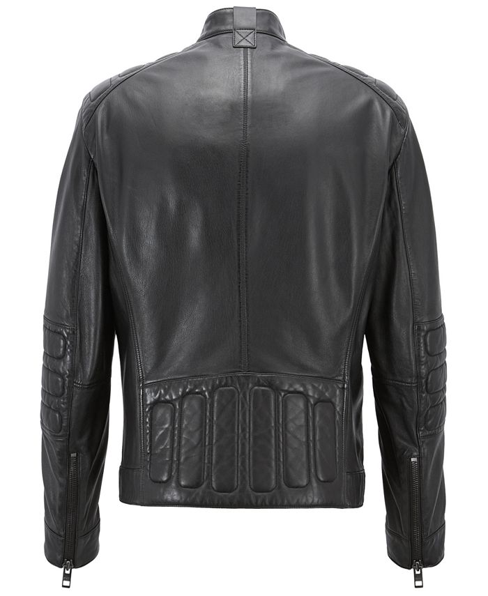 Hugo Boss BOSS Men's Slim Fit Leather Biker Jacket & Reviews - Hugo ...