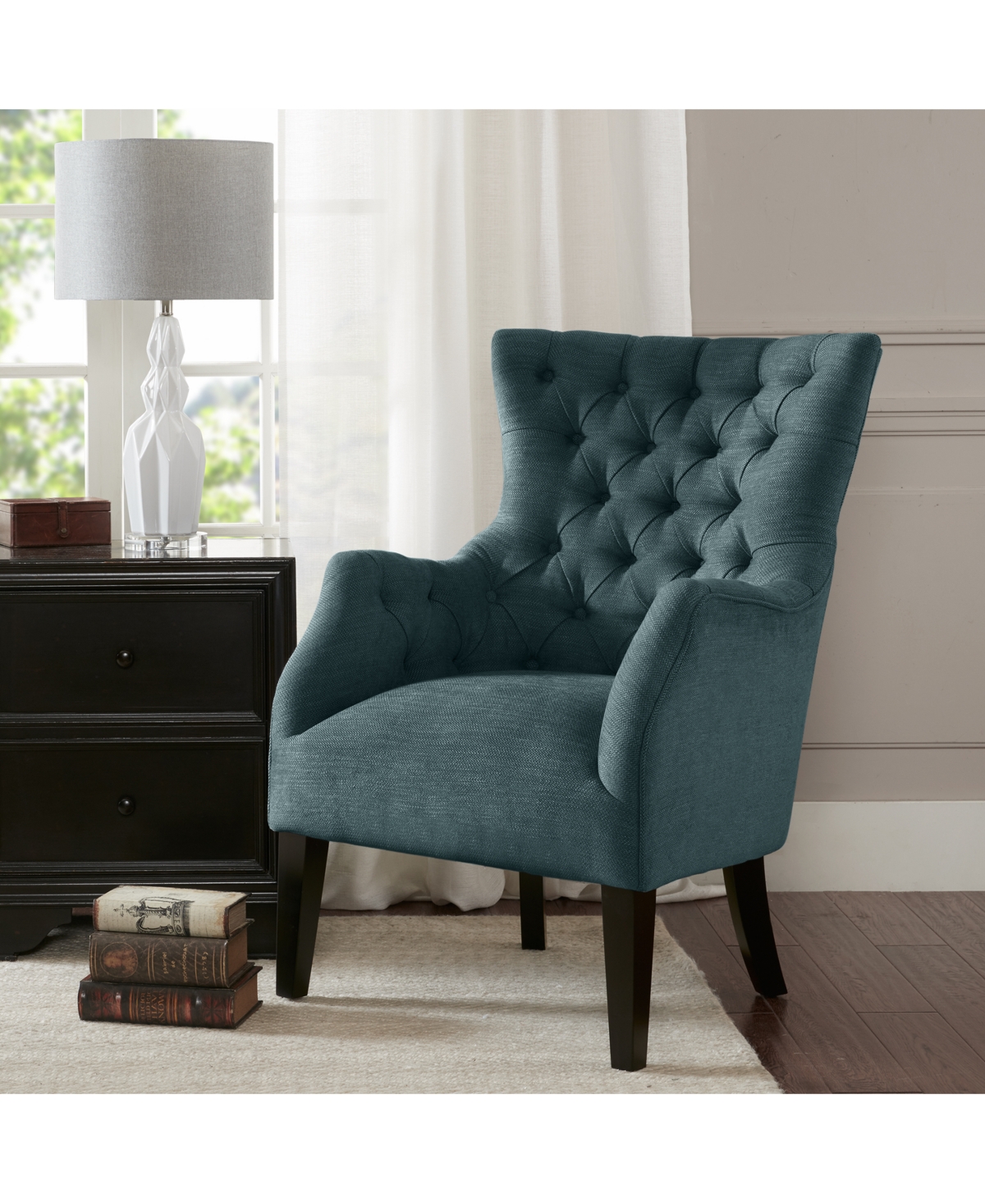 Madison Park Hannah Button Tufted Wing Accent Chair