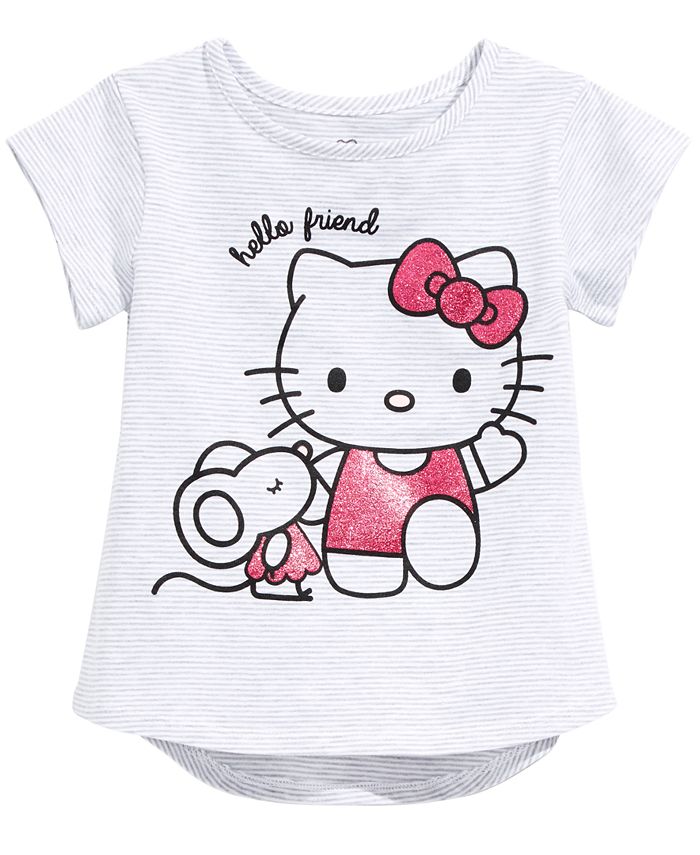 Hello Kitty Toddler Girls Striped Graphic-Print T-Shirt - Macy's