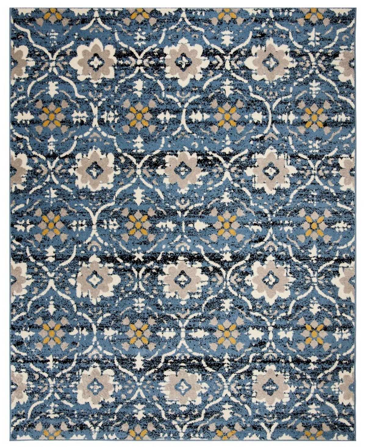 Safavieh Amsterdam Blue and Creme 9' x 12' Outdoor Area Rug - Blue
