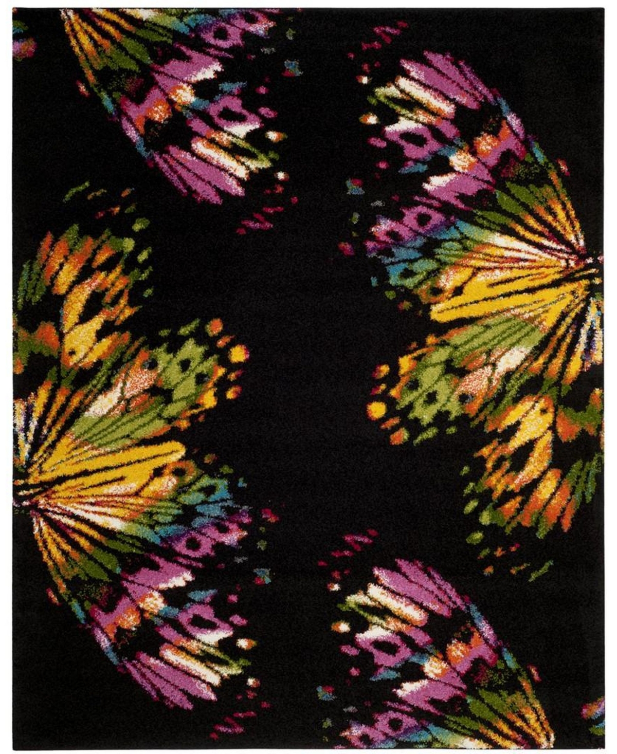 Safavieh Fiesta Black and Yellow 9' x 12' Area Rug - Black