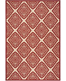 Linden Red and Creme 4' x 6' Area Rug