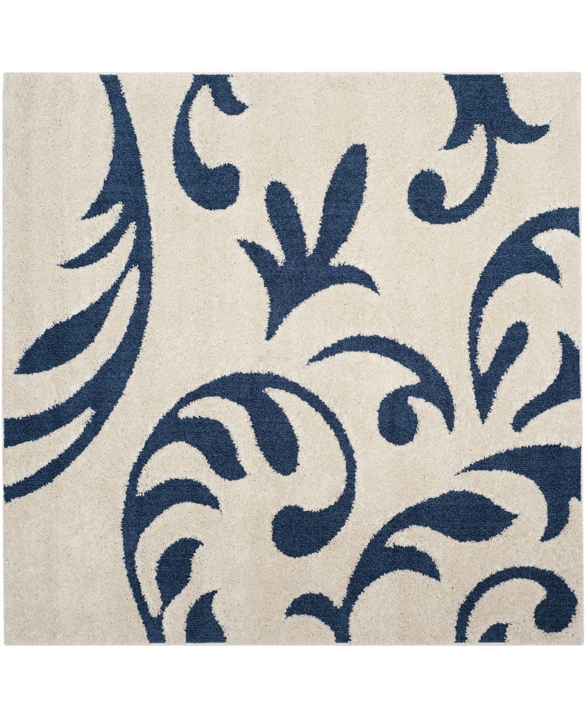 Safavieh Shag 6'7in x 6'7in Square Area Rug - Cream/Blue