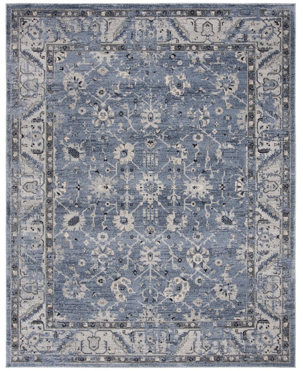 Safavieh Charleston Navy and Light Gray 9' x 12' Area Rug - Navy
