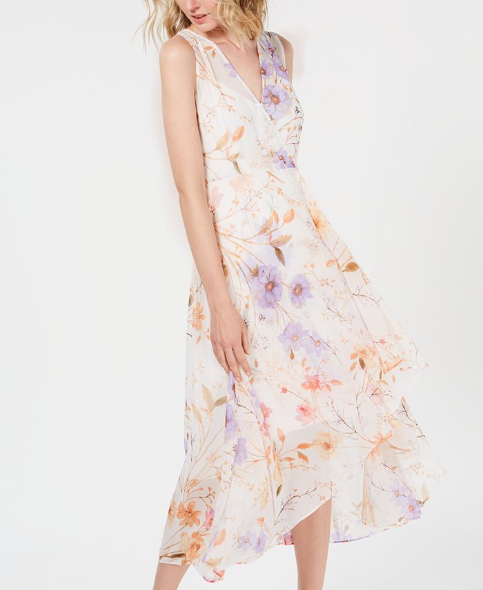 Calvin Klein Women's Floral High Low Dress -Purple Size 8 main image 0